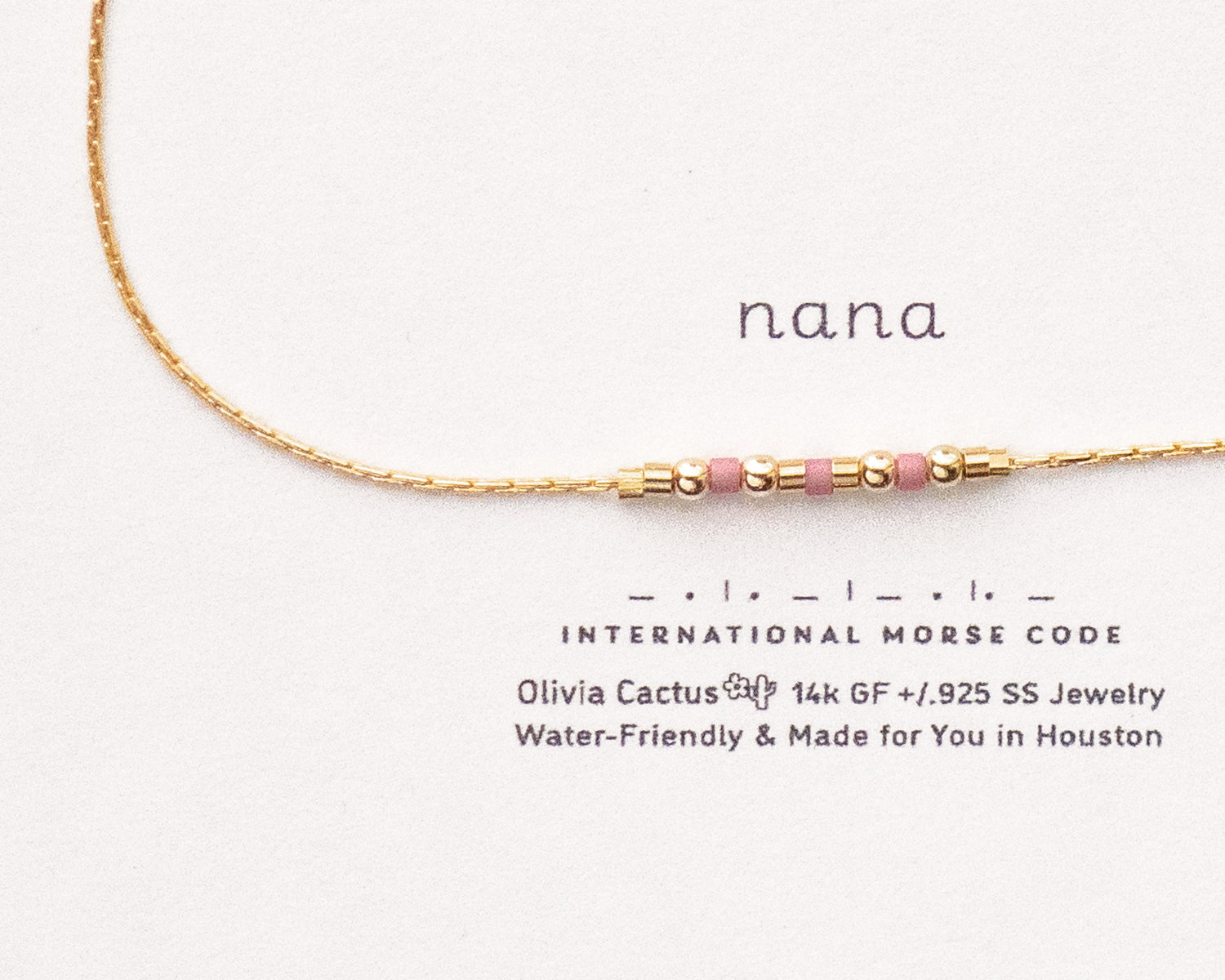 Nana Morse Code Bracelet - Dainty 14K Gold & Silver Jewelry by Olivia Cactus
