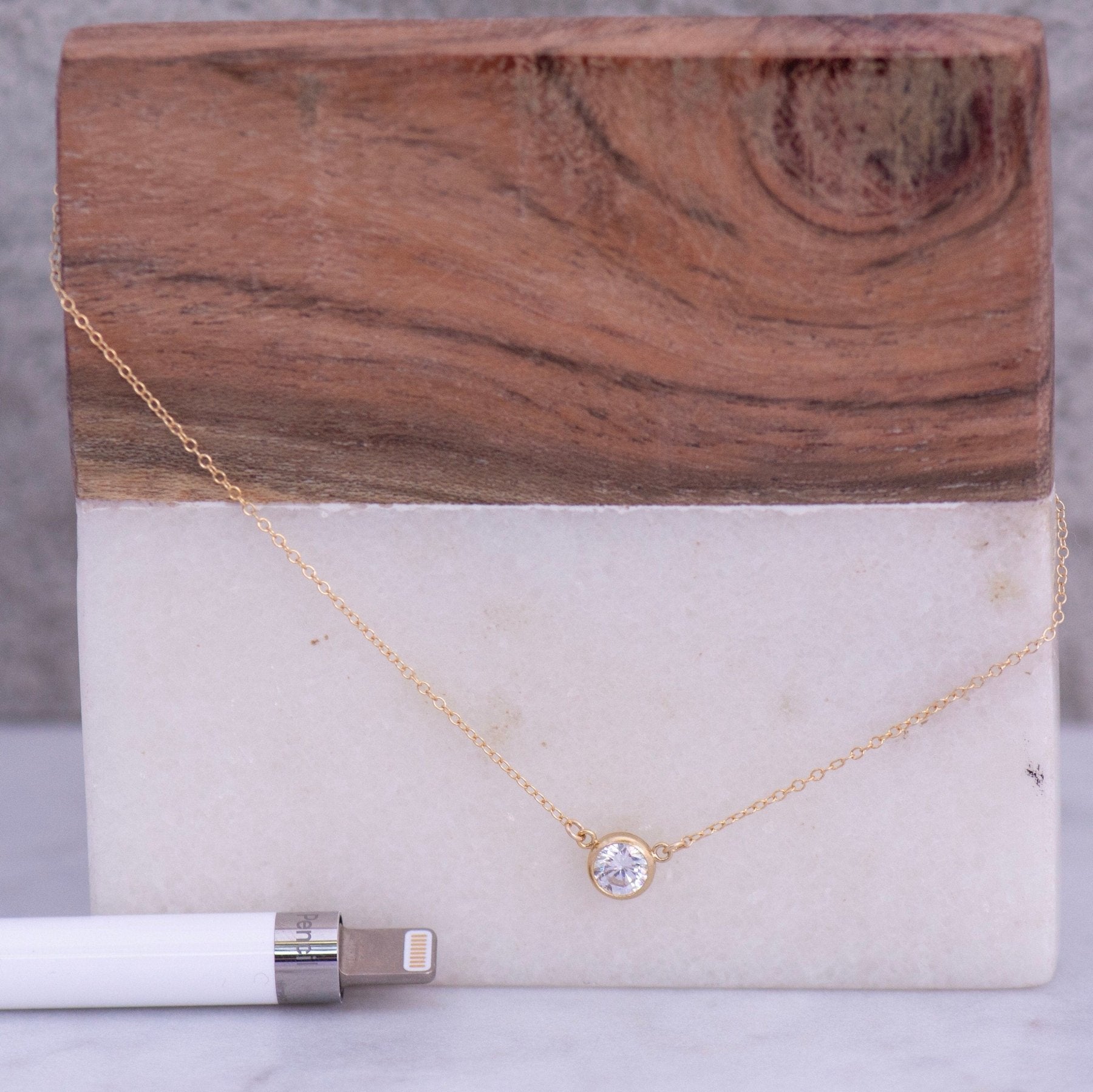 Nasreen Necklace, Silver - Dainty 14K Gold & Silver Jewelry by Olivia Cactus