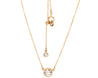 Nasreen Necklace, Solitaire Diamond Cut CZ on Gold Chain Morse and Dainty Jewelry by Olivia Cactus