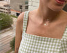 Nasreen Necklace, Solitaire Diamond Cut CZ on Gold Chain Morse and Dainty Jewelry by Olivia Cactus