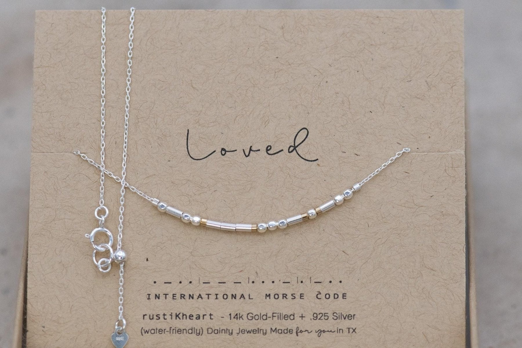 Philippians 4:6 - 7 Morse Code Necklace - Dainty 14K Gold & Silver Jewelry by Olivia Cactus