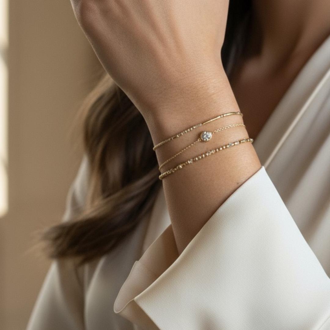 Philippians 4:6 Morse Code Bracelet - Dainty 14K Gold & Silver Jewelry by Olivia Cactus
