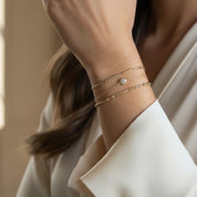 Philippians 4:6 Morse Code Bracelet - Dainty 14K Gold & Silver Jewelry by Olivia Cactus