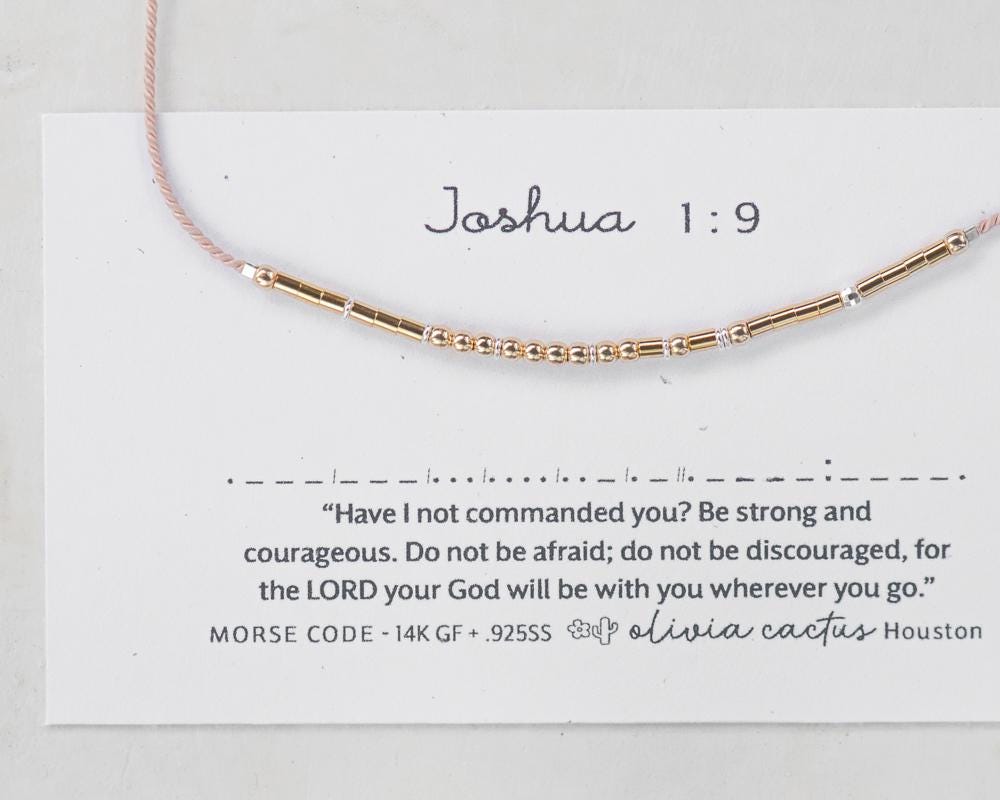 Philippians 4:6 Morse Code Bracelet - Dainty 14K Gold & Silver Jewelry by Olivia Cactus