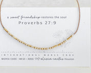 Philippians 4:6 Morse Code Bracelet - Dainty 14K Gold & Silver Jewelry by Olivia Cactus