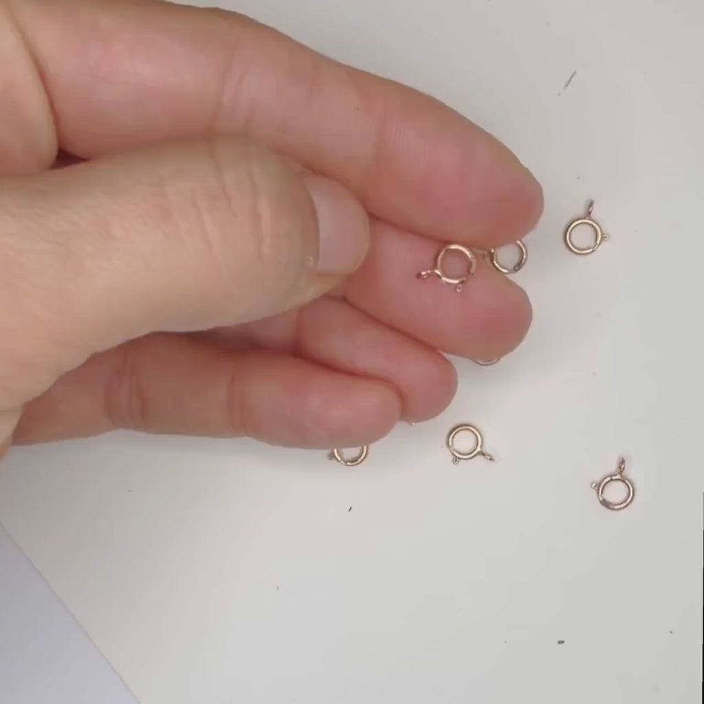 14k rose gold filled 5mm spring ring clasps