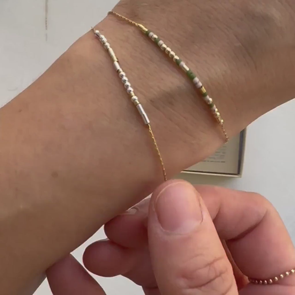 Morse Code Bracelet for Women, Personalized Custom Word, 14K Gold Filled Sterling Silver
