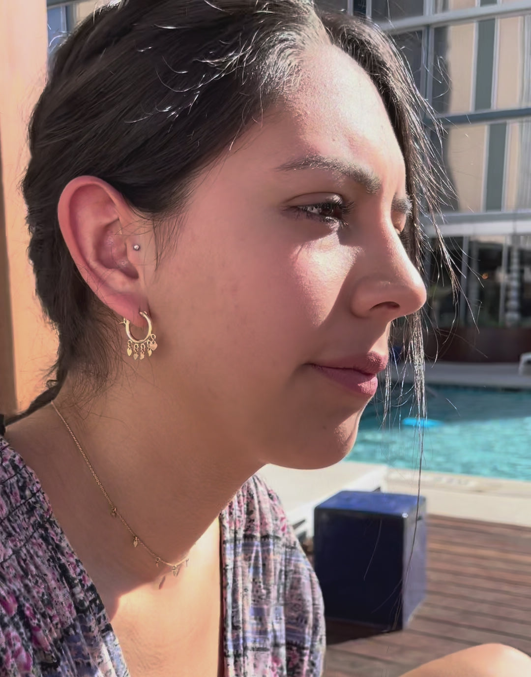 Tiny Heart Hoop Earrings
