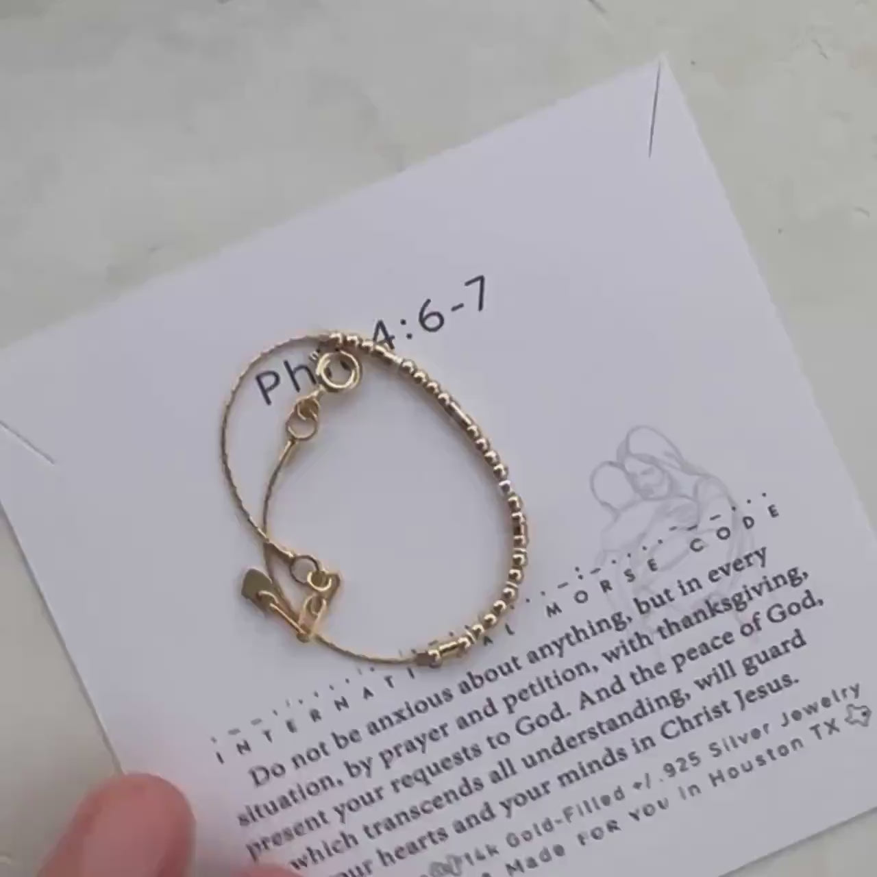 Philippians 4: 6-7 Morse Code Bracelet