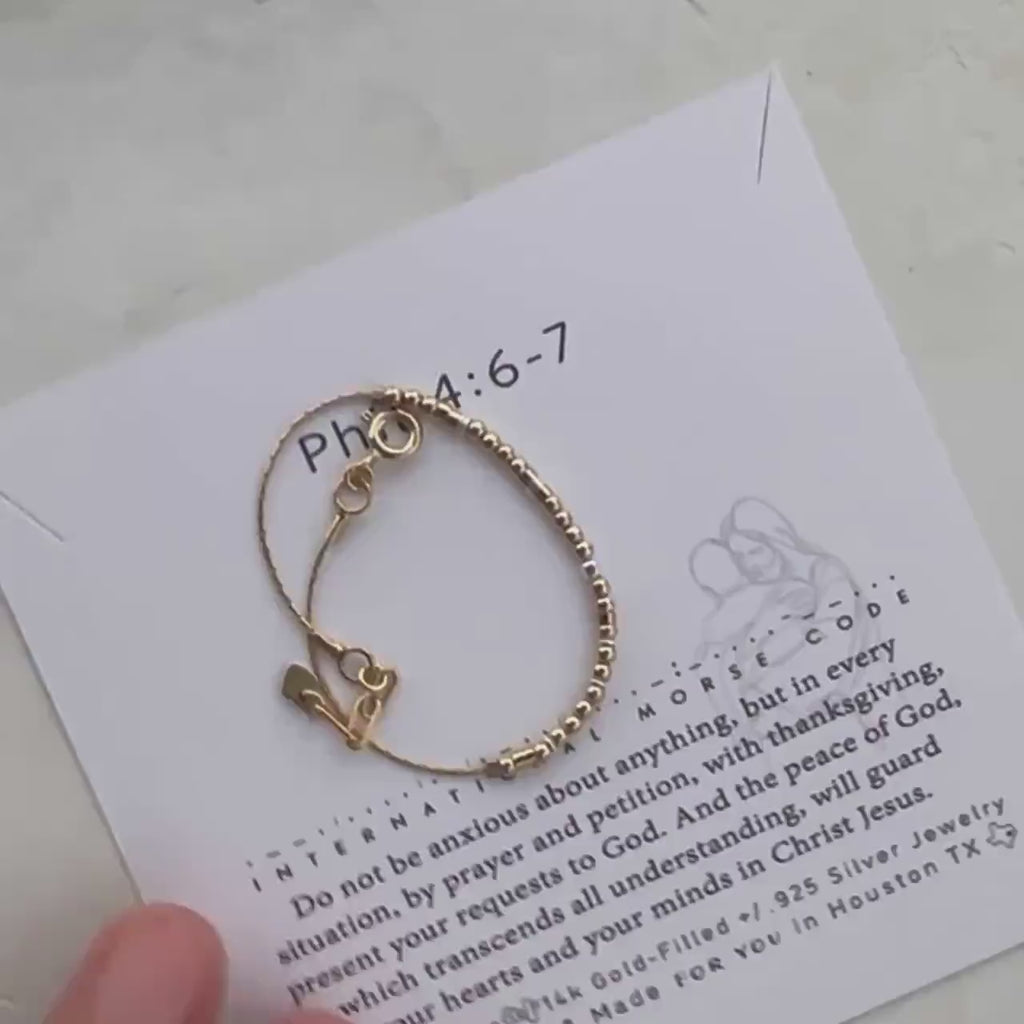 Philippians 4: 6-7 Morse Code Bracelet