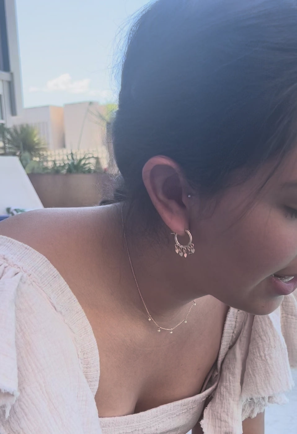 Tiny Heart Hoop Earrings