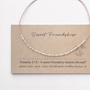 Proverbs 27:9 Bible Morse Code Friendship Bracelet - Dainty 14K Gold & Silver Jewelry by Olivia Cactus
