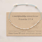 Proverbs 27:9 Bible Morse Code Friendship Bracelet - Dainty 14K Gold & Silver Jewelry by Olivia Cactus