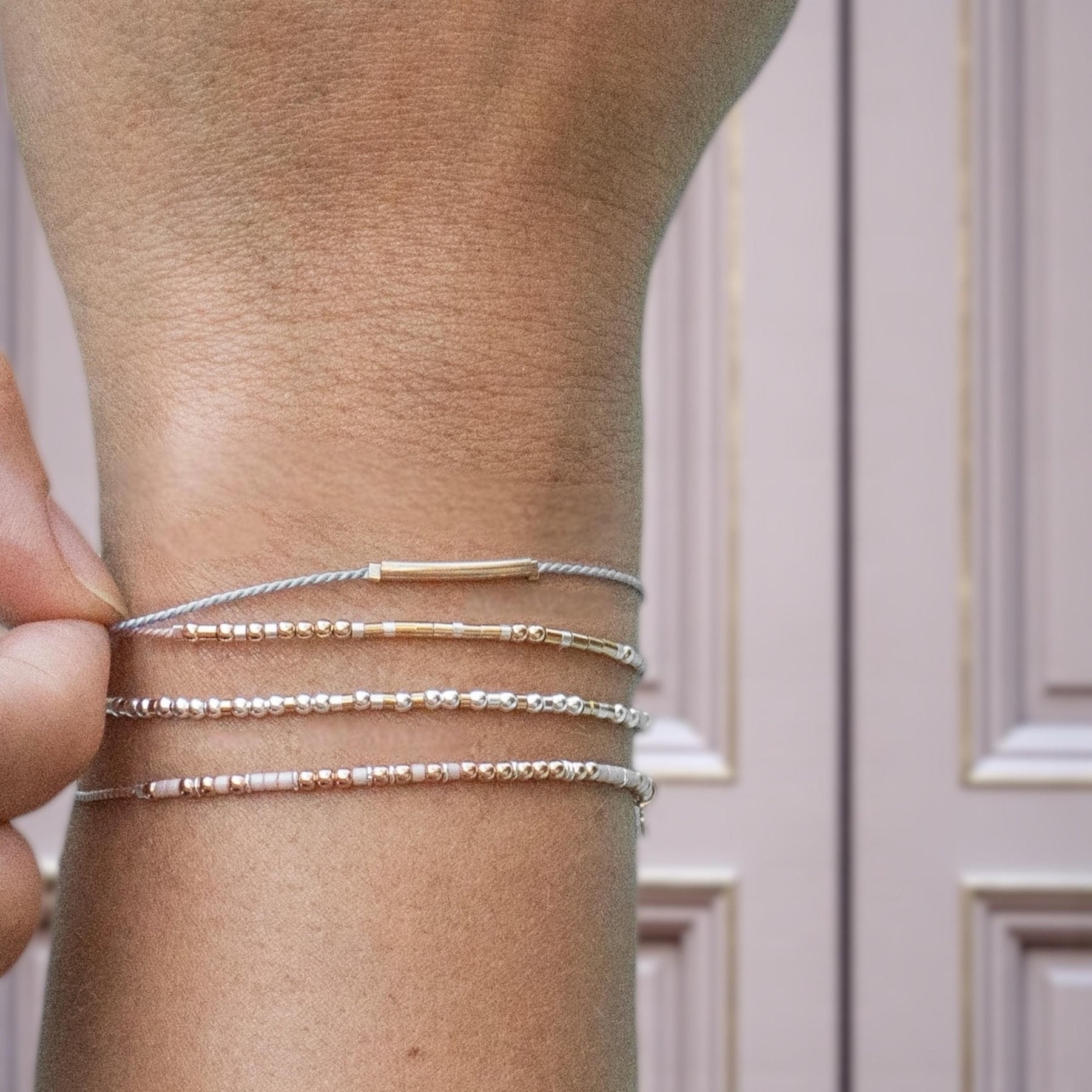 Proverbs 27:9 Bible Morse Code Friendship Bracelet - Dainty 14K Gold & Silver Jewelry by Olivia Cactus