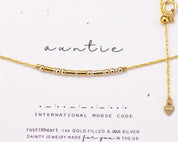 Psalms 27 Morse Code Necklace - Dainty 14K Gold & Silver Jewelry by Olivia Cactus