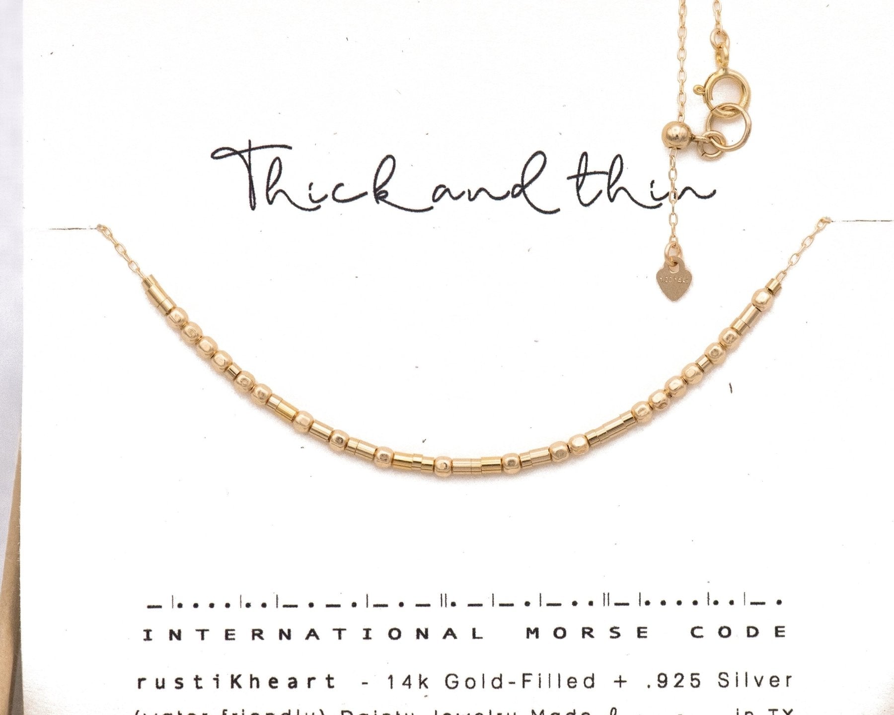 Ride Or Die Morse Code Necklace - Dainty 14K Gold & Silver Jewelry by Olivia Cactus