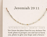 Romans 12:12 Morse Code Bracelet - Dainty 14K Gold & Silver Jewelry by Olivia Cactus