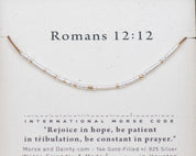 Romans 12:12 Morse Code Bracelet - Dainty 14K Gold & Silver Jewelry by Olivia Cactus
