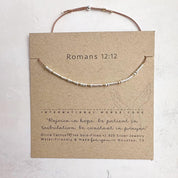 Romans 12:12 Morse Code Bracelet - Dainty 14K Gold & Silver Jewelry by Olivia Cactus
