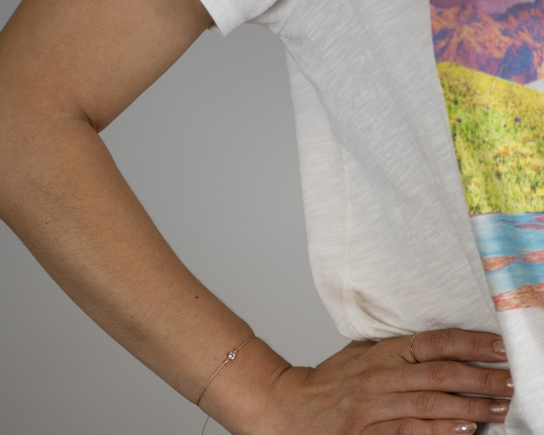 Rose Gold 81B on Silk - Dainty 14K Gold & Silver Jewelry by Olivia Cactus