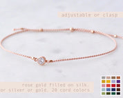 Rose Gold 81B on Silk - Dainty 14K Gold & Silver Jewelry by Olivia Cactus