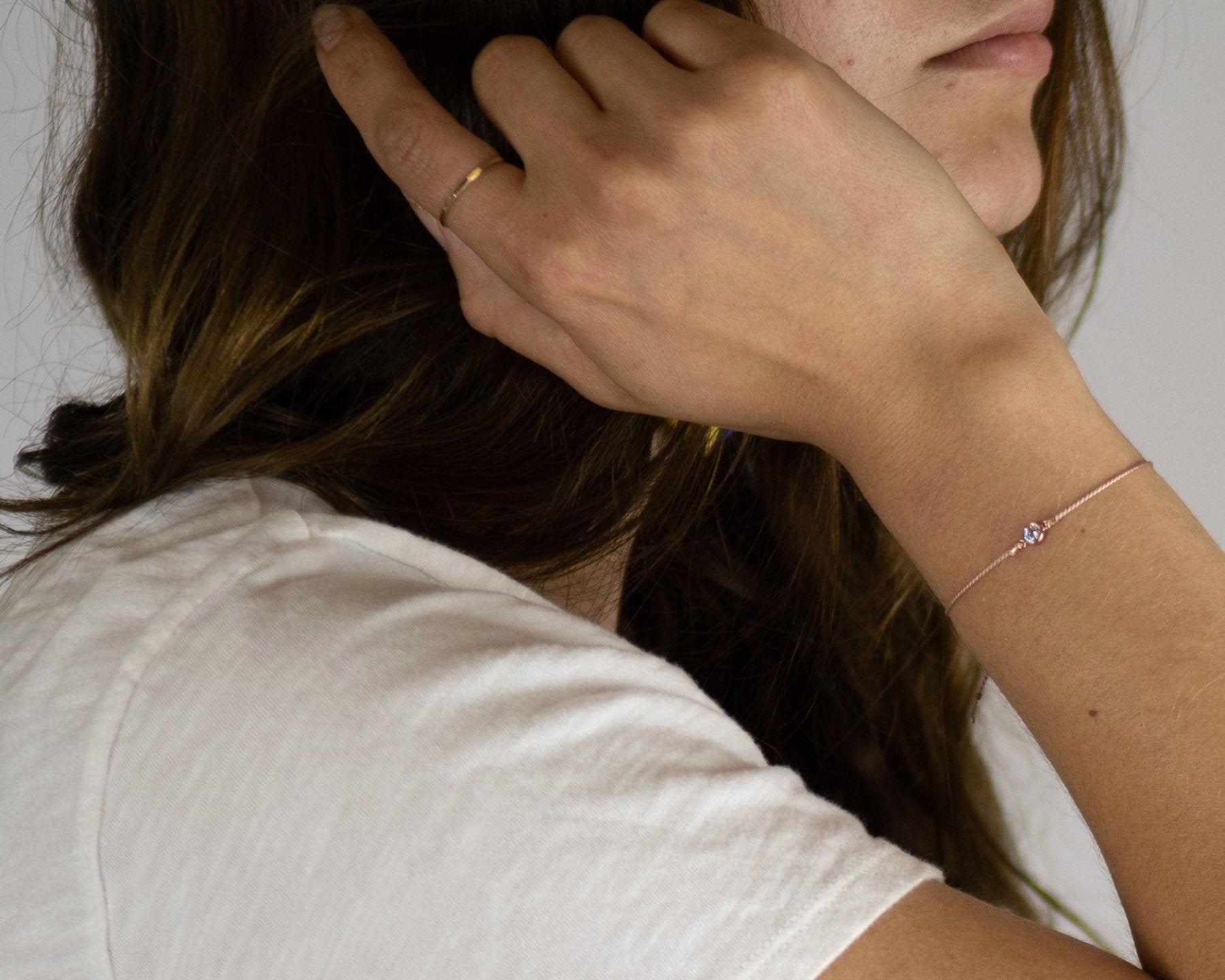 Rose Gold 81B on Silk - Dainty 14K Gold & Silver Jewelry by Olivia Cactus