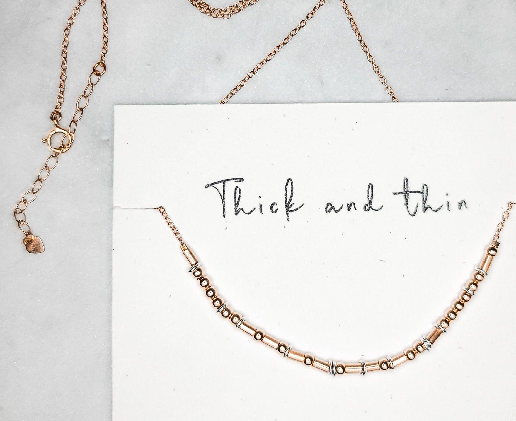 Thick and Thin Morse Code Necklace Morse and Dainty Jewelry by Olivia Cactus