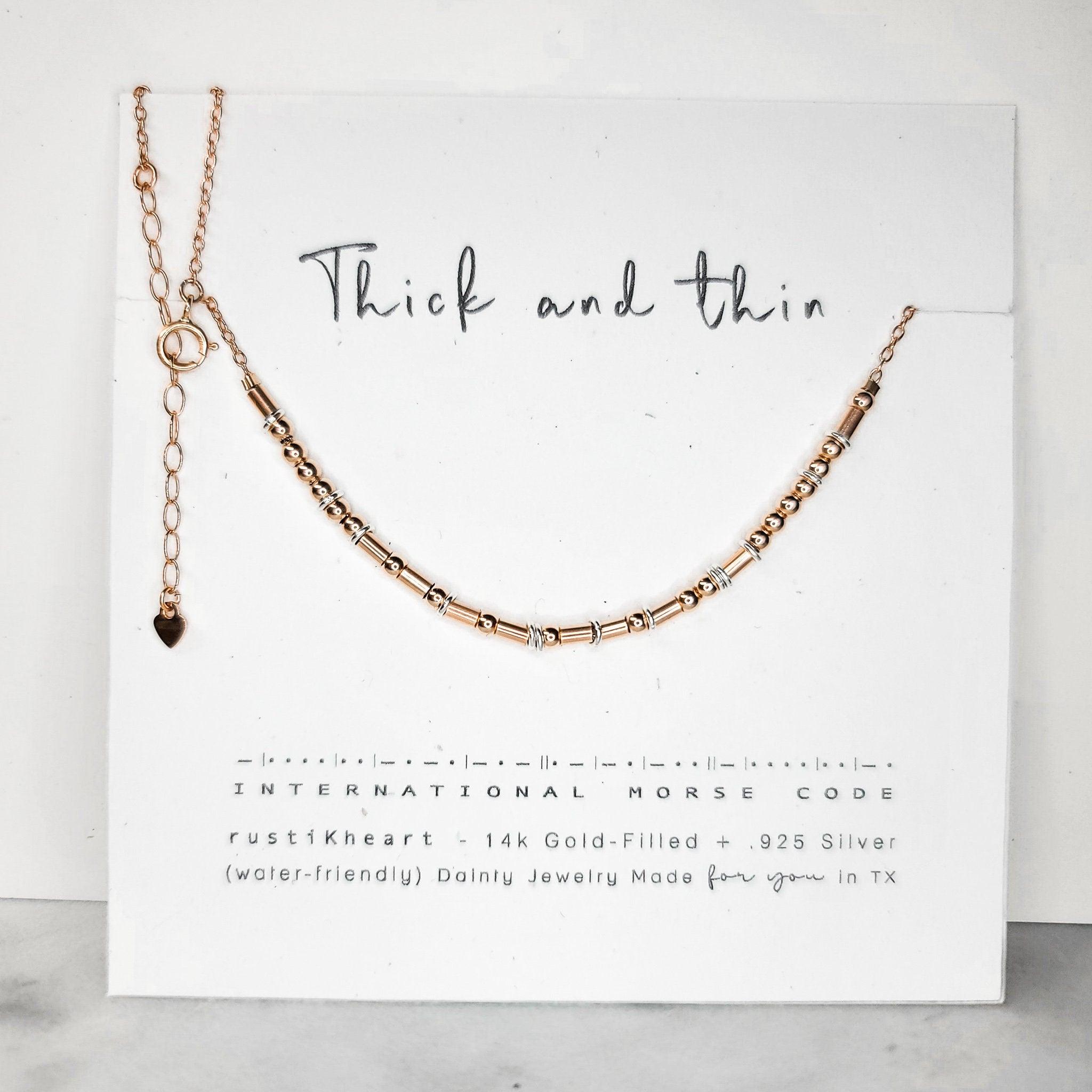 Thick and Thin Morse Code Necklace Morse and Dainty Jewelry by Olivia Cactus