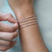 Rose Gold Friendship Morse Bracelet - Dainty 14K Gold & Silver Jewelry by Olivia Cactus