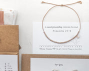 Rose Gold Friendship Morse Bracelet - Dainty 14K Gold & Silver Jewelry by Olivia Cactus