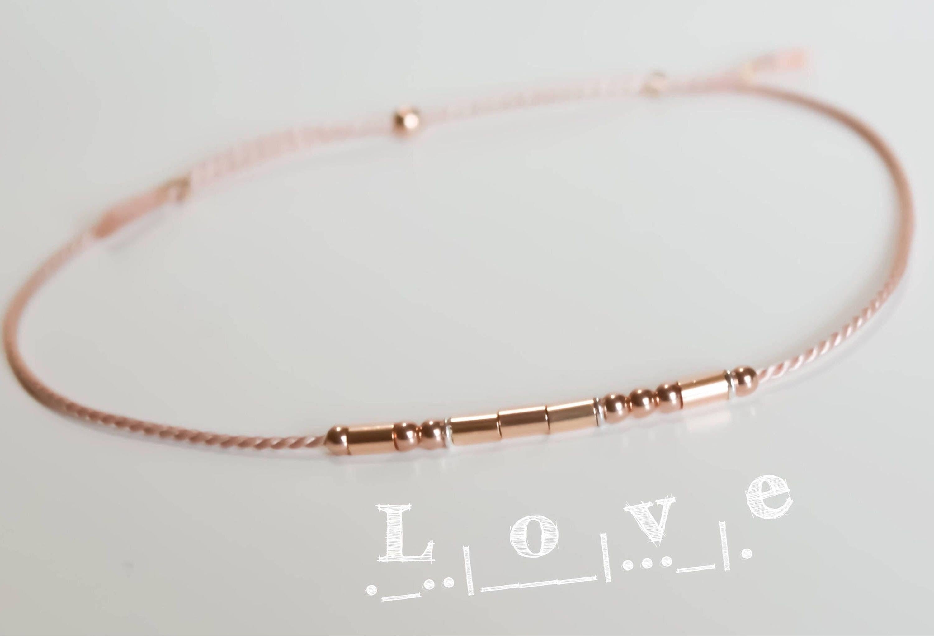 Rose Thin, SS Tiny Hoop Morse and Dainty Jewelry by Olivia Cactus