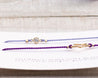 SET of 2 Silk Cord Bracelets: Star + Tiny Diamond cut CZ Morse and Dainty Jewelry by Olivia Cactus