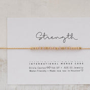 Sister Morse Code Bracelet - Dainty 14K Gold & Silver Jewelry by Olivia Cactus