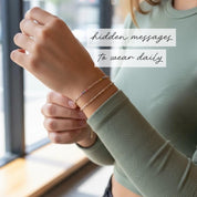 Sister Morse Code Bracelet - Dainty 14K Gold & Silver Jewelry by Olivia Cactus