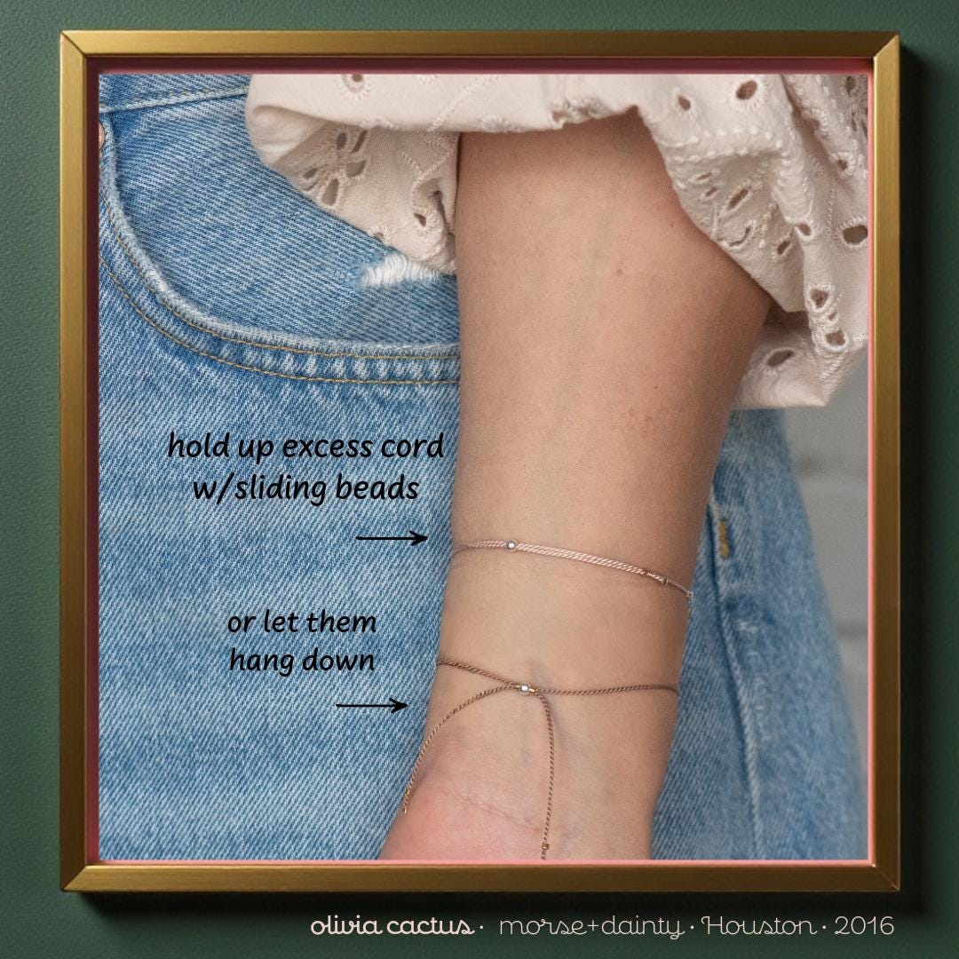 Sister Morse Code Bracelet - Dainty 14K Gold & Silver Jewelry by Olivia Cactus