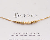 Sister Morse Code Necklace - Dainty 14K Gold & Silver Jewelry by Olivia Cactus