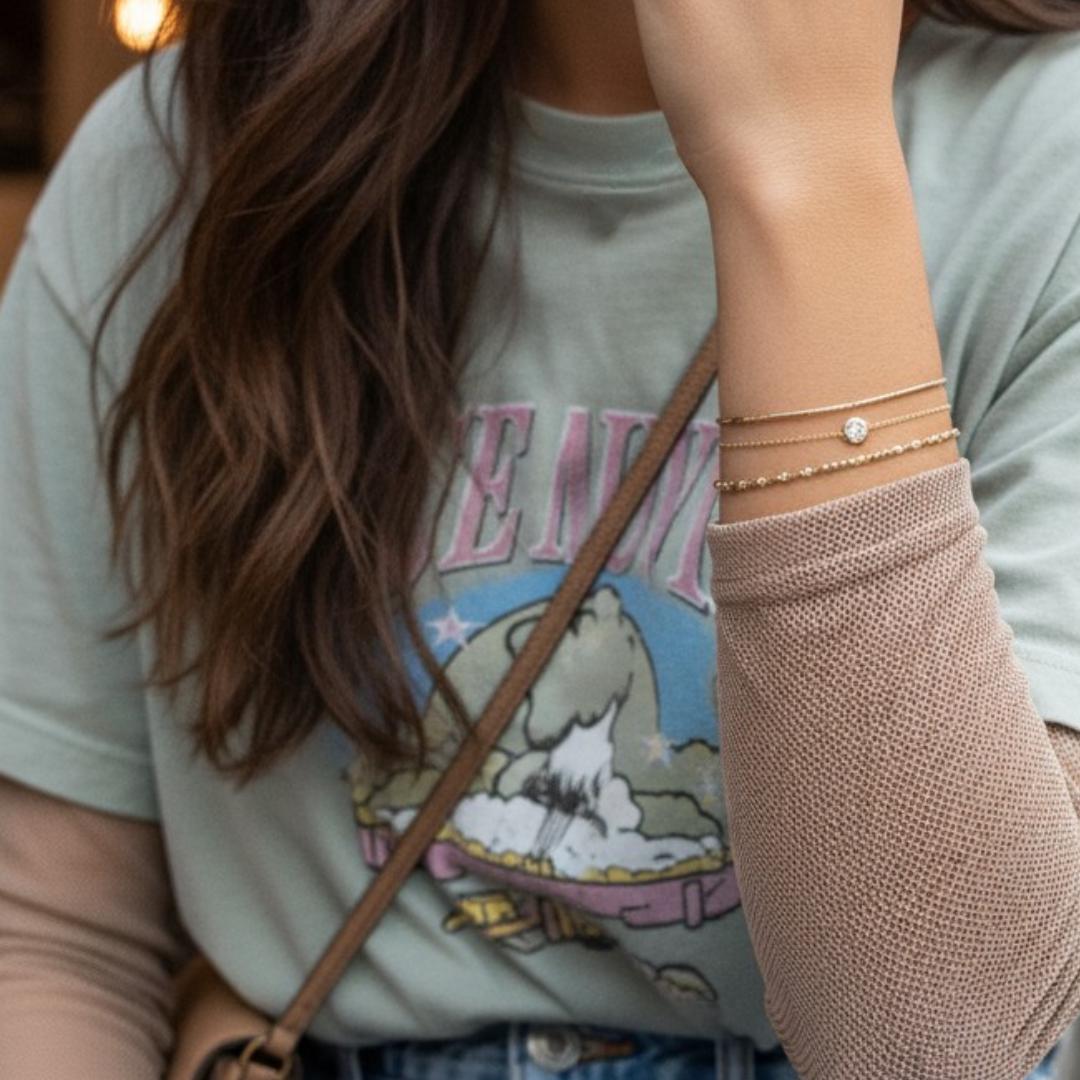 Sisters Morse Code Bracelet - Dainty 14K Gold & Silver Jewelry by Olivia Cactus