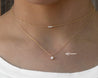 Sliding CZ Drop Charm Necklace Morse and Dainty Jewelry by Olivia Cactus