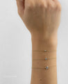 Solitaire Diamond Cut CZ Gold (GF) Chain Bracelet Morse and Dainty Jewelry by Olivia Cactus