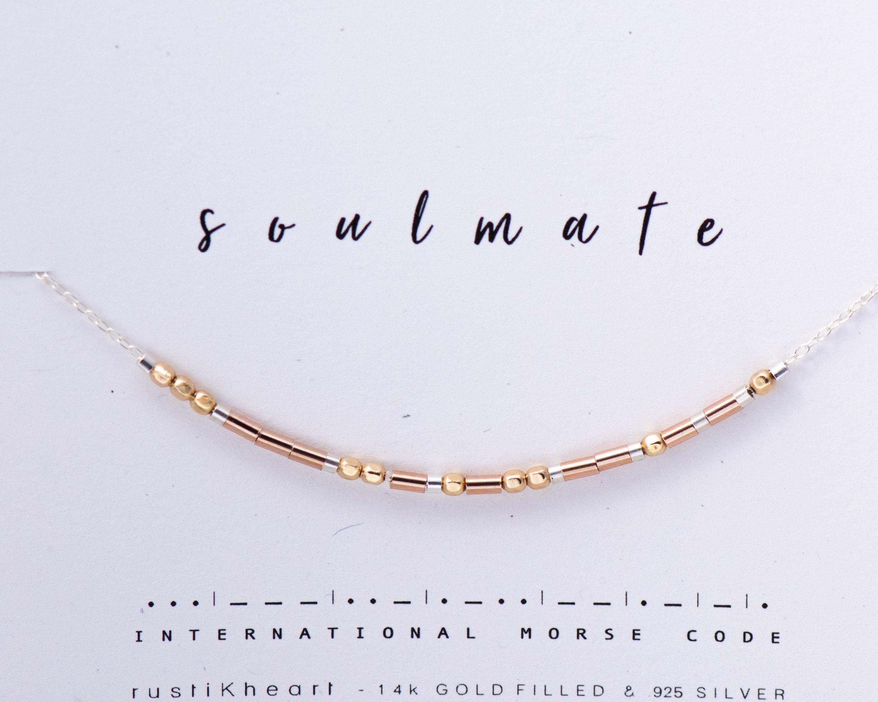 Soulmate Necklace Silver - Nala Morse and Dainty Jewelry by Olivia Cactus