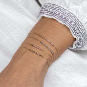 Strength Morse Code Bracelet - Dainty 14K Gold & Silver Jewelry by Olivia Cactus