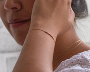 Strength Morse Code Bracelet - Dainty 14K Gold & Silver Jewelry by Olivia Cactus
