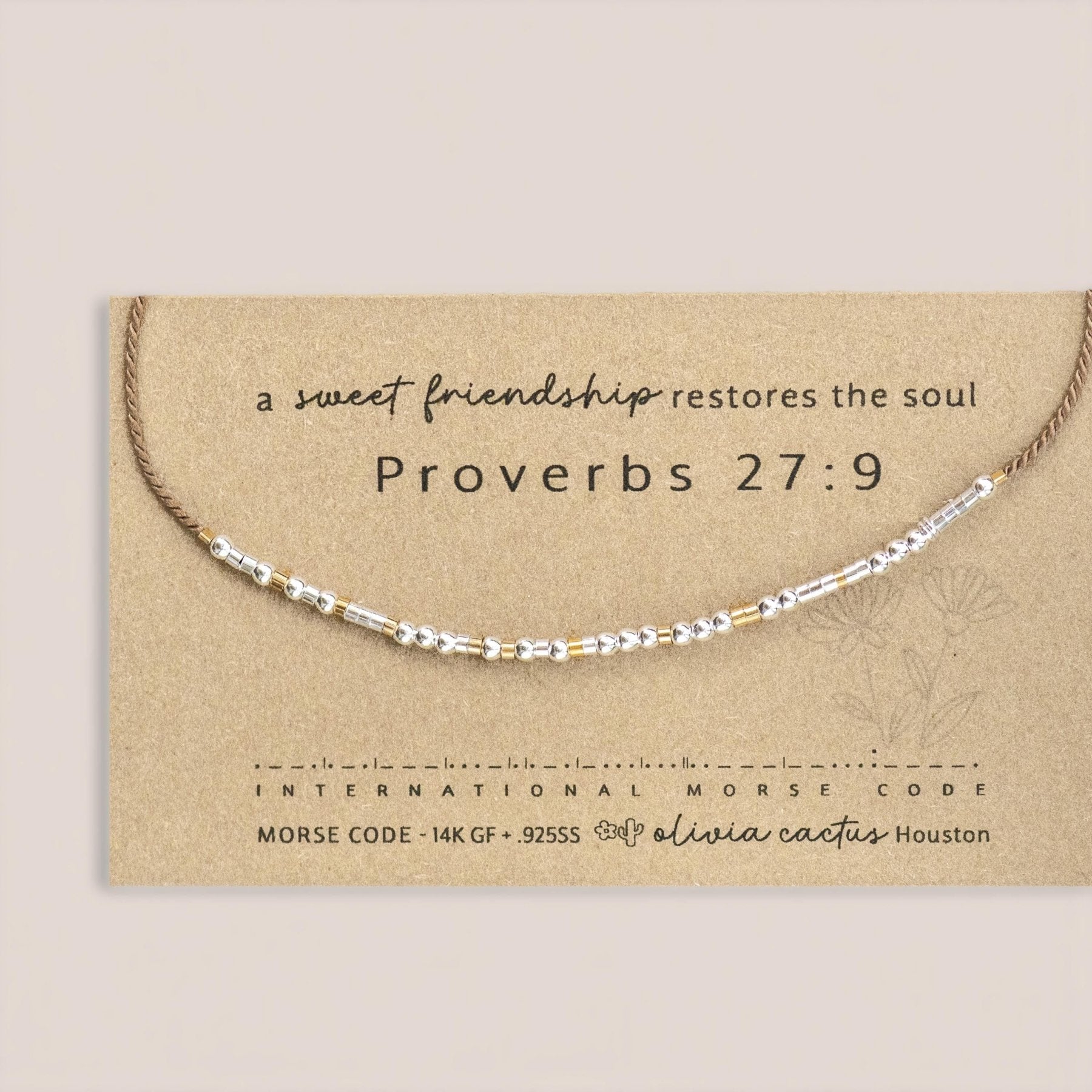 Strength Morse Code Bracelet - Dainty 14K Gold & Silver Jewelry by Olivia Cactus