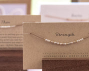 Strength Morse Code Bracelet - Dainty 14K Gold & Silver Jewelry by Olivia Cactus