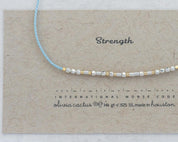 Strength Morse Code Bracelet - Dainty 14K Gold & Silver Jewelry by Olivia Cactus