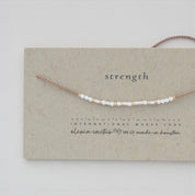 Strength Morse Code Bracelet - Dainty 14K Gold & Silver Jewelry by Olivia Cactus