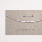 Strength Morse Code Bracelet - Dainty 14K Gold & Silver Jewelry by Olivia Cactus