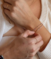 Strength Morse Code Bracelet - Dainty 14K Gold & Silver Jewelry by Olivia Cactus