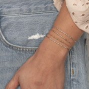 Strength Morse Code Bracelet - Dainty 14K Gold & Silver Jewelry by Olivia Cactus