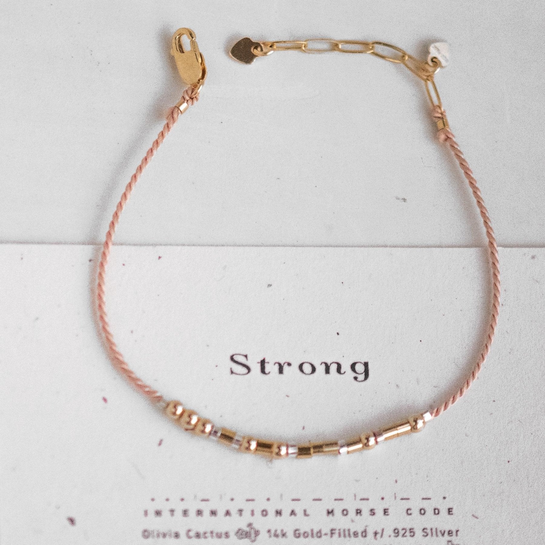 Strong Bracelet - Cora - Dainty Morse Code Jewelry by Olivia Cactus